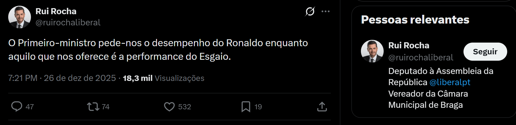 Rui Rocha deputado da Republica