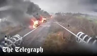 Entire Russian column destroyed entering Pokrovsk