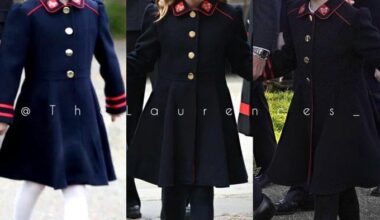 Royal hand-me-downs: Savannah Phillips and Mia and Lena Tindall wearing the same coat in 2017, 2022 and today