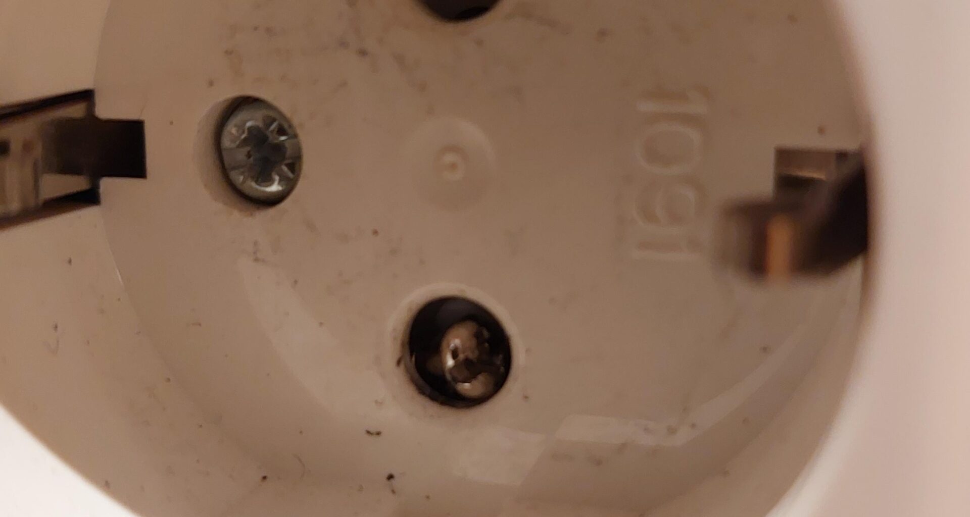 Small screw stuck in el socket?