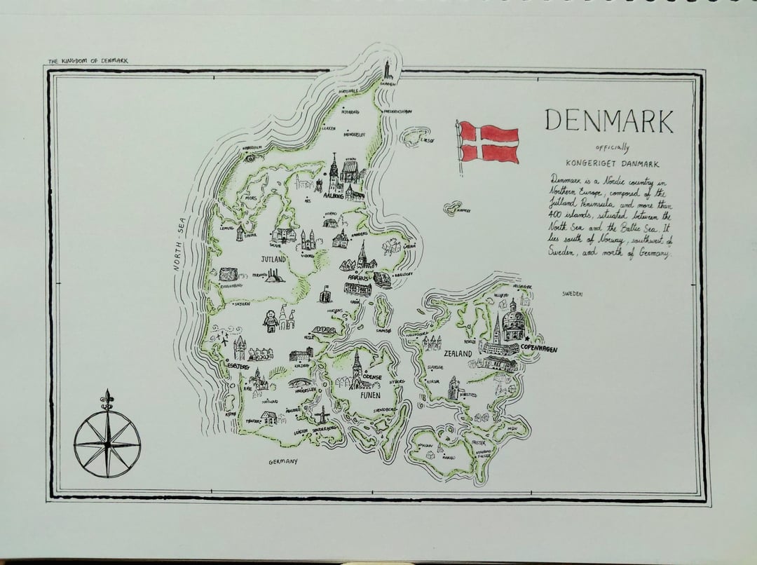 My attempt to draw a map of Denmark