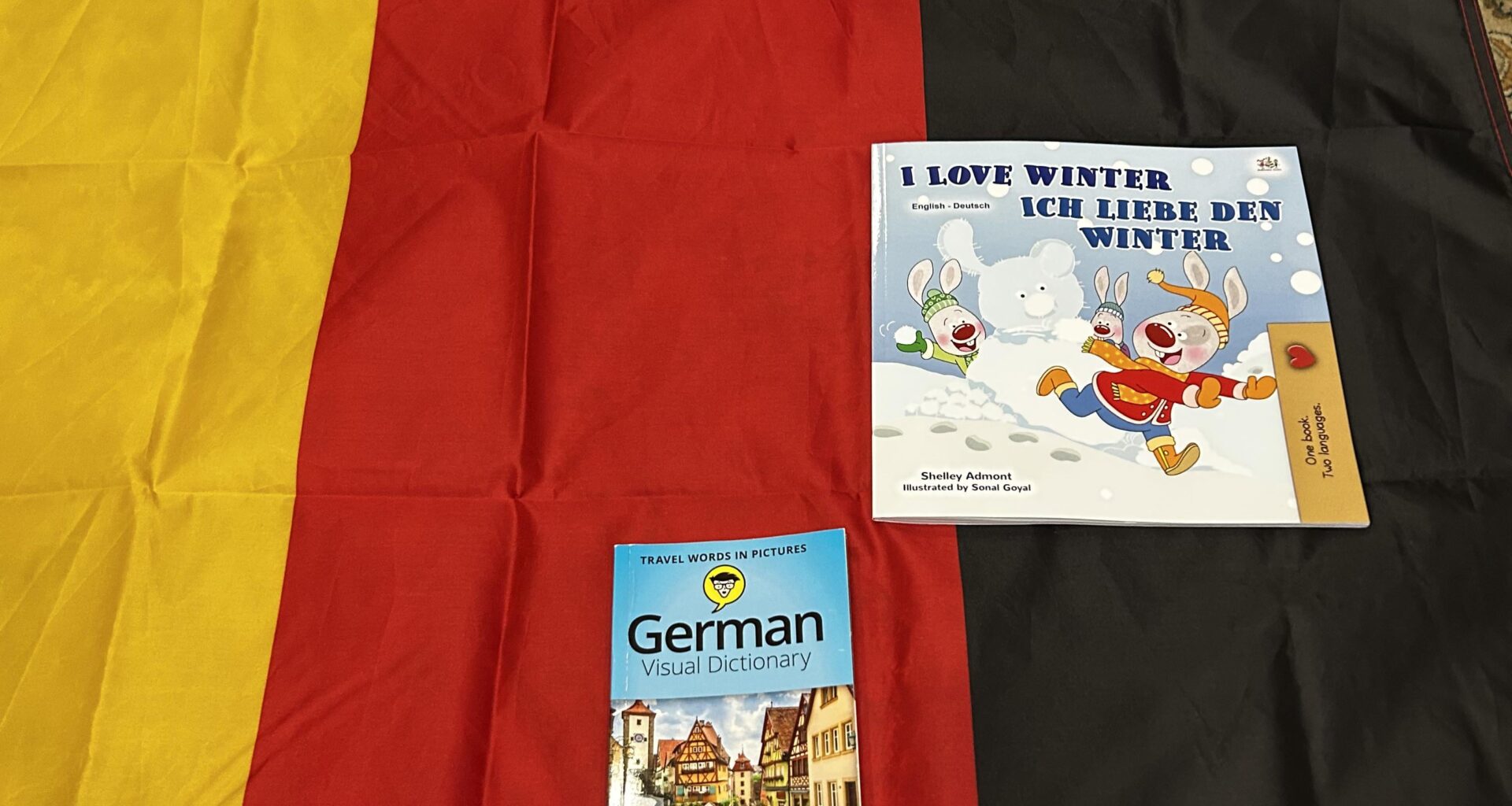 German flag and books I got for Christmas