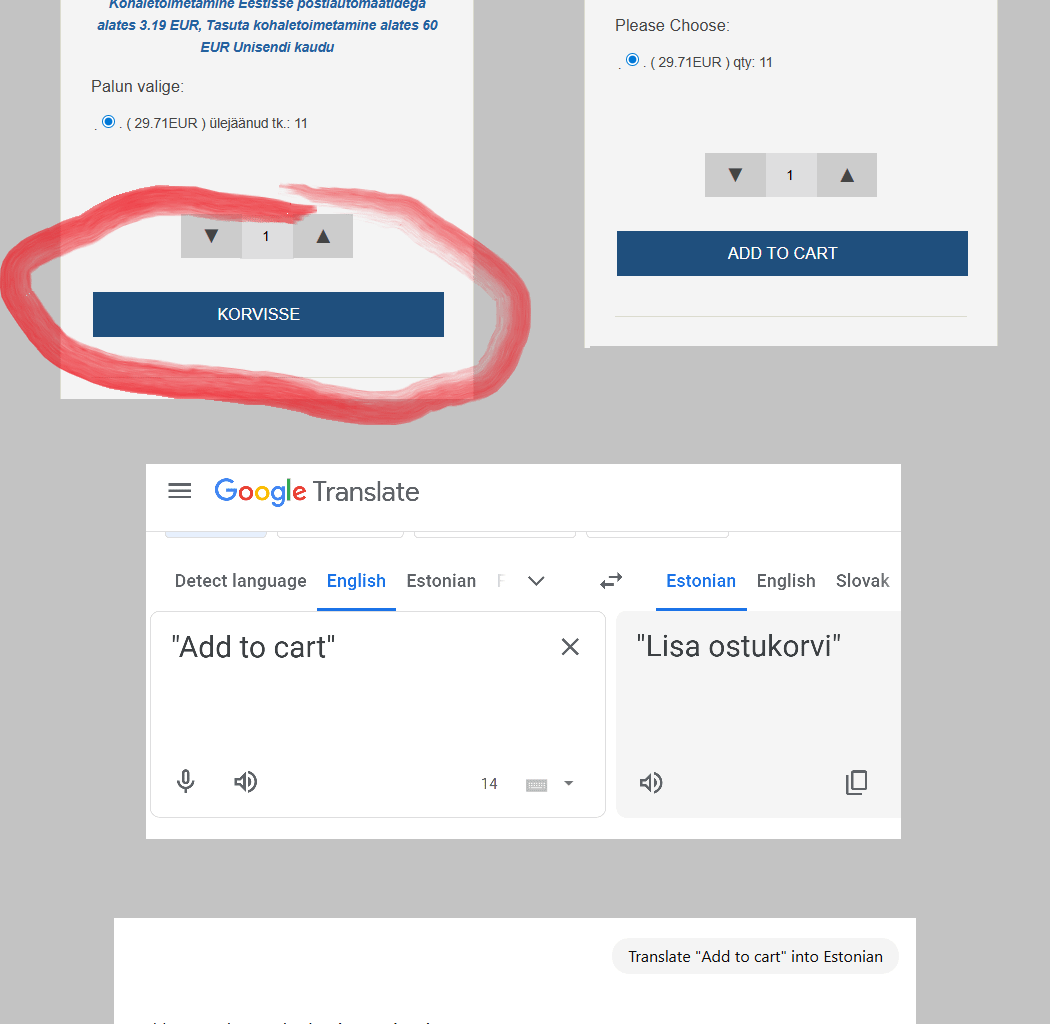 Täitsa tõsiselt - kuidas sellised tõlkevead üldse tekivad? Masintõlge ju tõlgiks nii lihtsa asja õigesti? (St siin kirjas "KORVISSE").
