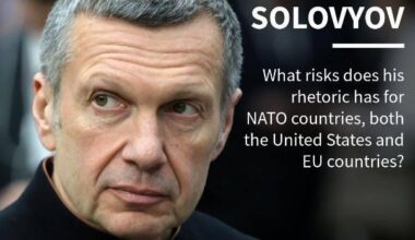 Vladimir Solovyov, a Kremlin mouthpiece, pushes hardline anti-Ukraine and anti-West narratives, calling for the destruction of Ukrainian cities and justifying Russia’s war. His rhetoric promotes conflict, fuels hatred, threatens Europe, and undermines NATO unity.