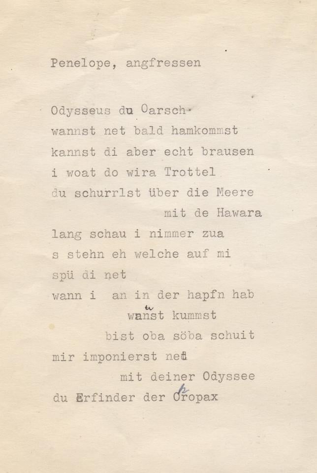 Penelope, angefressen.