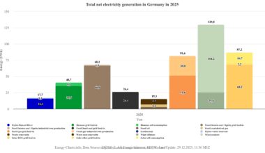 Solar and Wind are the two top electricity sources in Germany in 2025