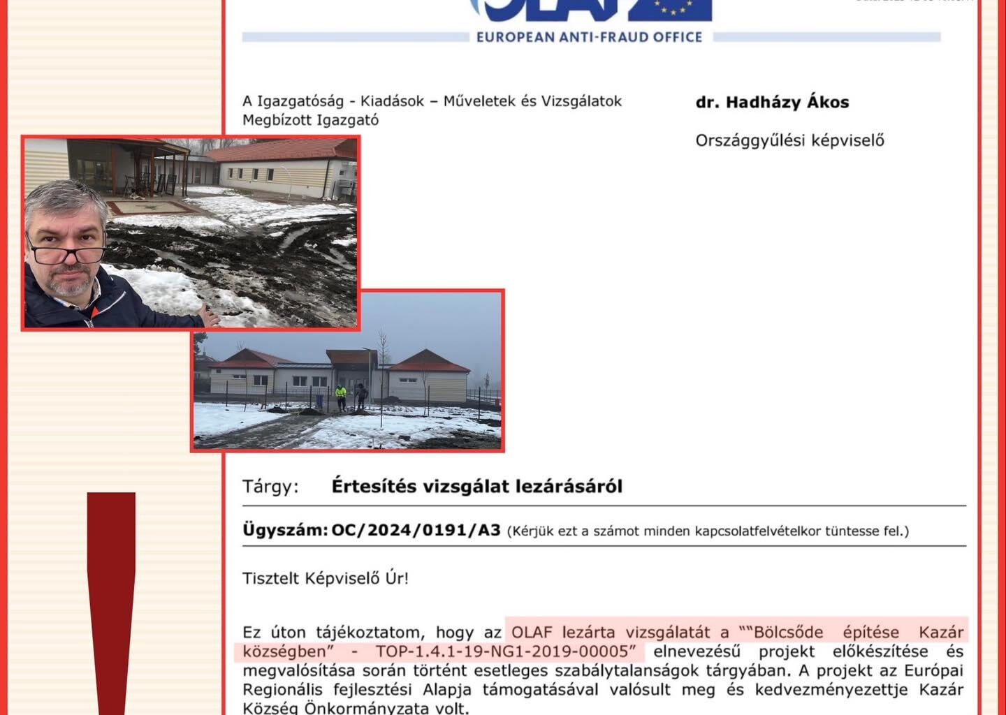 Az OLAF törvénytelennek ítélte a 12 fős minibölcsödét, amire 670 millió forint támogatás ment el (Hadházy posztja)