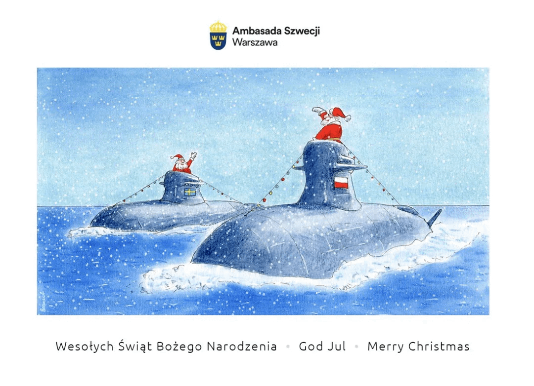 This makes me warm and fuzzy. God Jul & Wesołych Świąt Bożego Narodzenia Swedish friends.