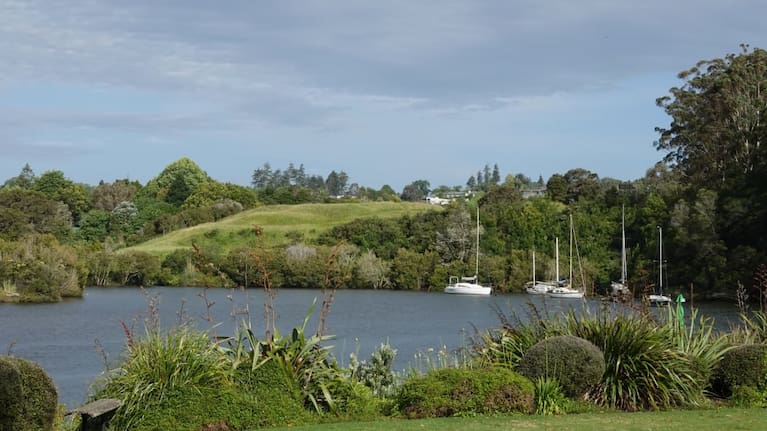 Kororipo Pā as seen from the Kemp House lawn.