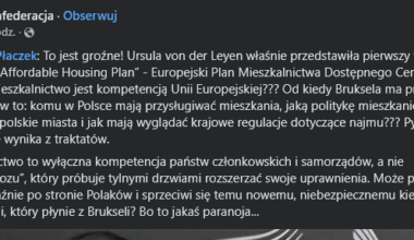 Konfa płacze, nad tanim mieszkalnictwem od UE , gdzie ja żyję