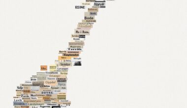 [OC] I created a map of Norway manually assembled from vintage clippings