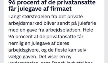 96 procent af de privatansatte får julegave af firmaet