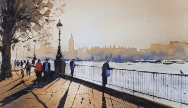 The dance of light and shadow. My watercolor London painting