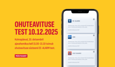 10. detsembril toimub ohuteavituse järjekordne üleriigiline test, käivitatakse ka sireenid