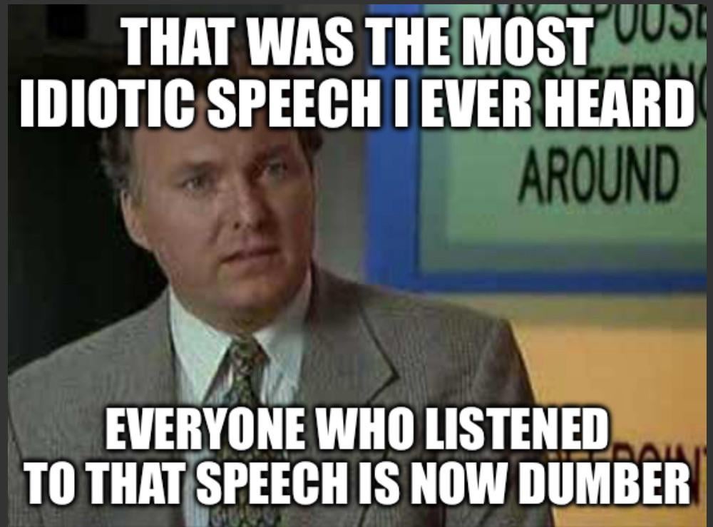 Me after listening to Donald Trump address the nation