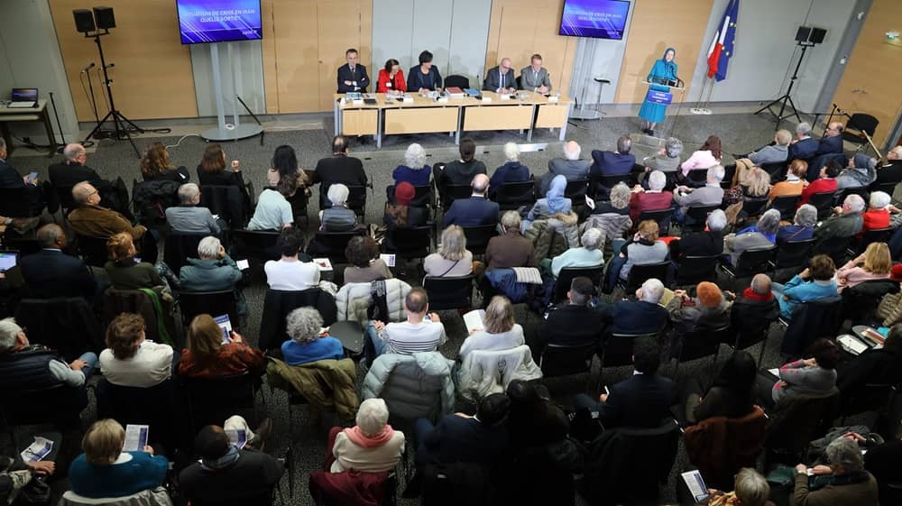 NCRI President-elect Maryam Rajavi addresses a conference at the French parliament on December 15, 2025