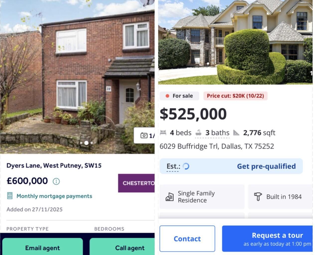 House in the UK vs Texas (US)