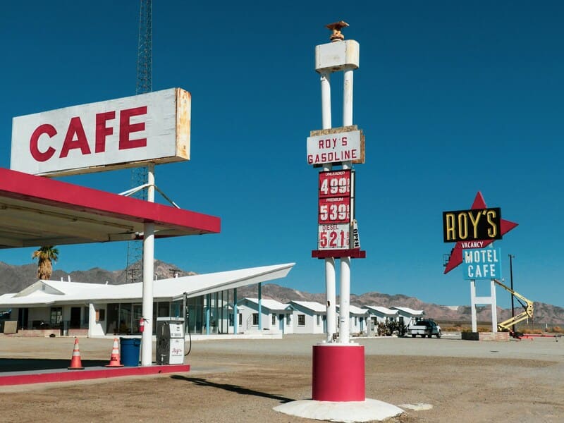 Roys Motel and gas station in CA on Route 66