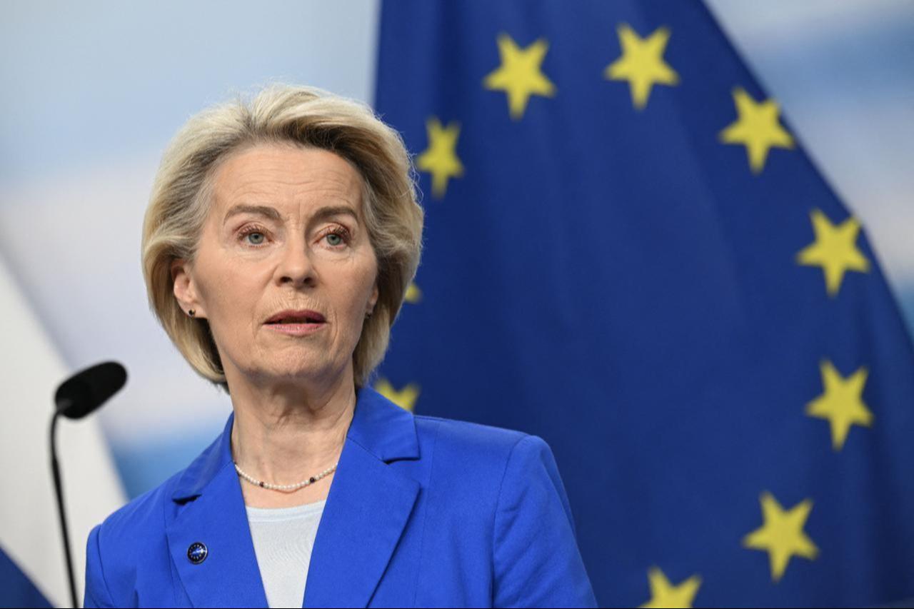 European Commission President Ursula von der Leyen speaks at a press conference during the 77th session of the Nordic Council in Stockholm, Sweden, on Oct. 28, 2025. (AFP Photo)