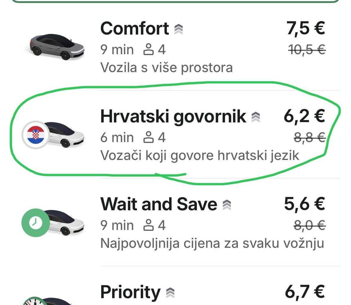 Bolt ima opciju hrvatskog govornika
