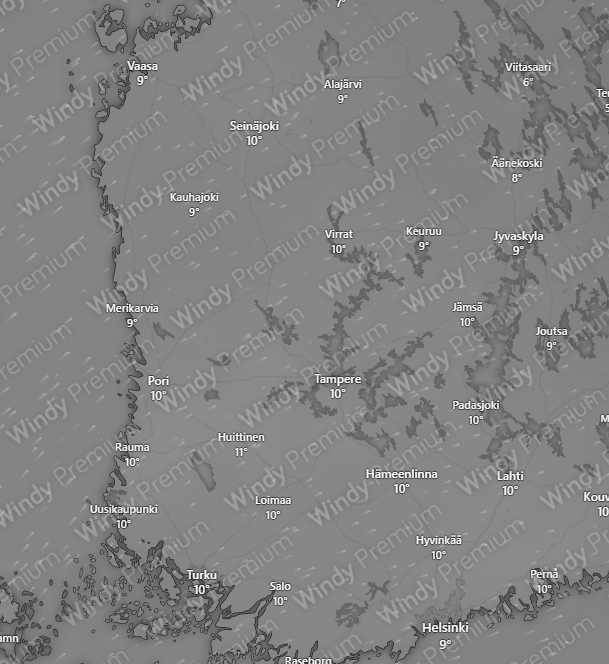 +10 degrees celsius in southern to western Finland on 16th December...