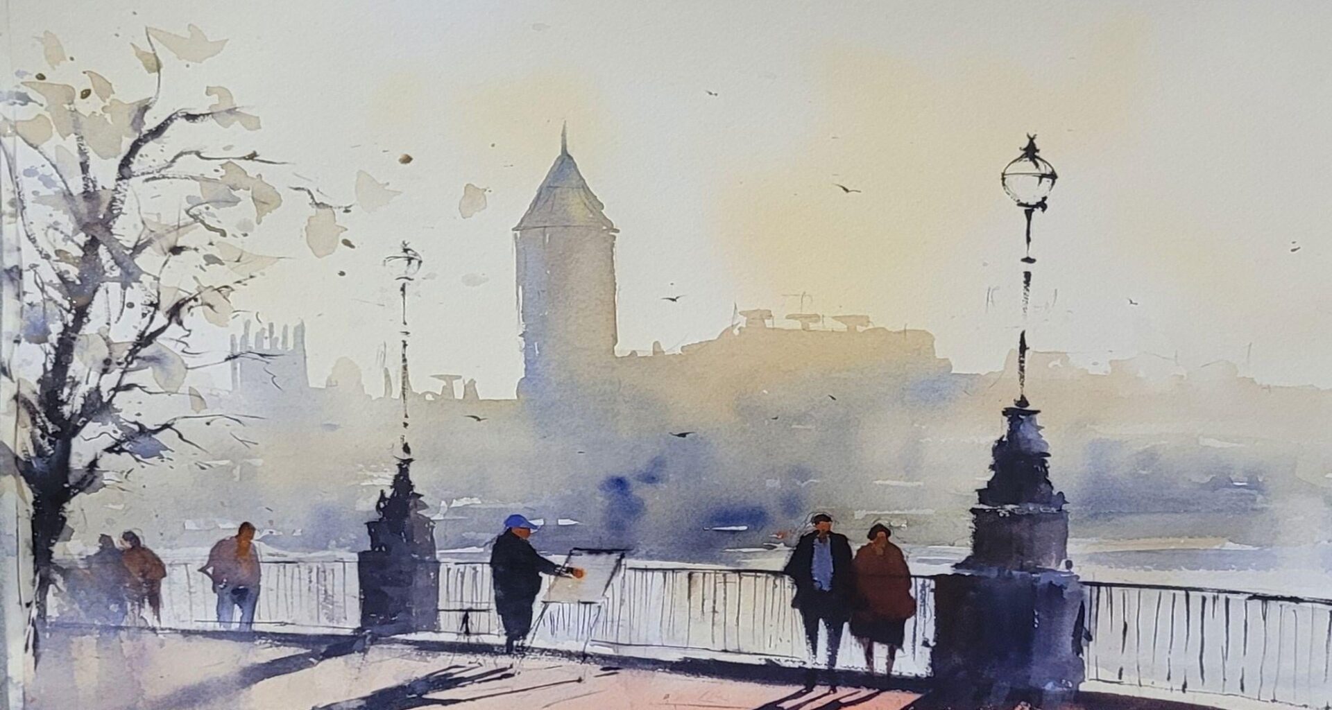 Painter in London. My old watercolor painting