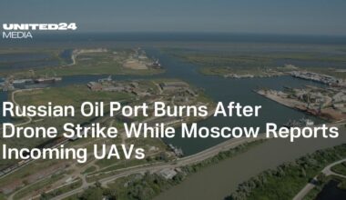Russian Oil Port Burns After Drone Strike While Moscow Reports Incoming UAVs