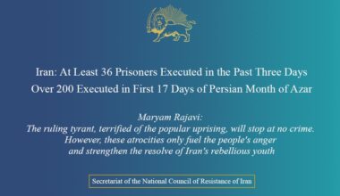 Iran: At Least 36 Prisoners Executed in the Past Three Days