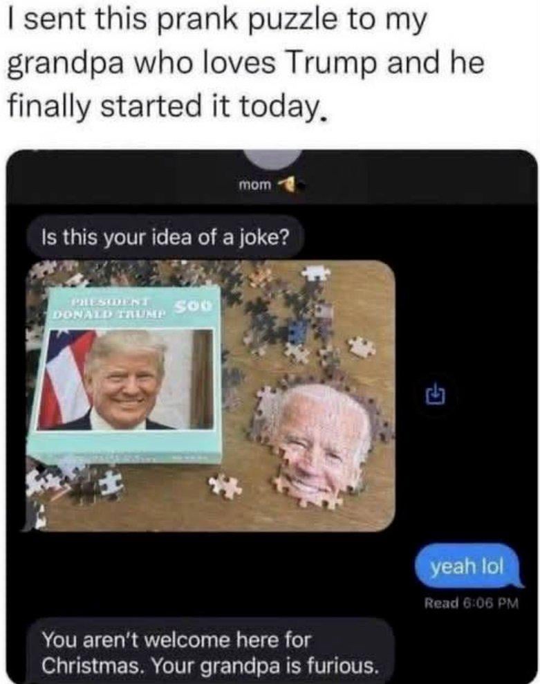 You aren't welcome here for Christmas!