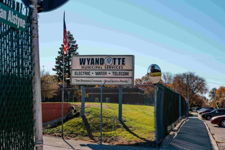 Wyandotte Municipal Services sign.