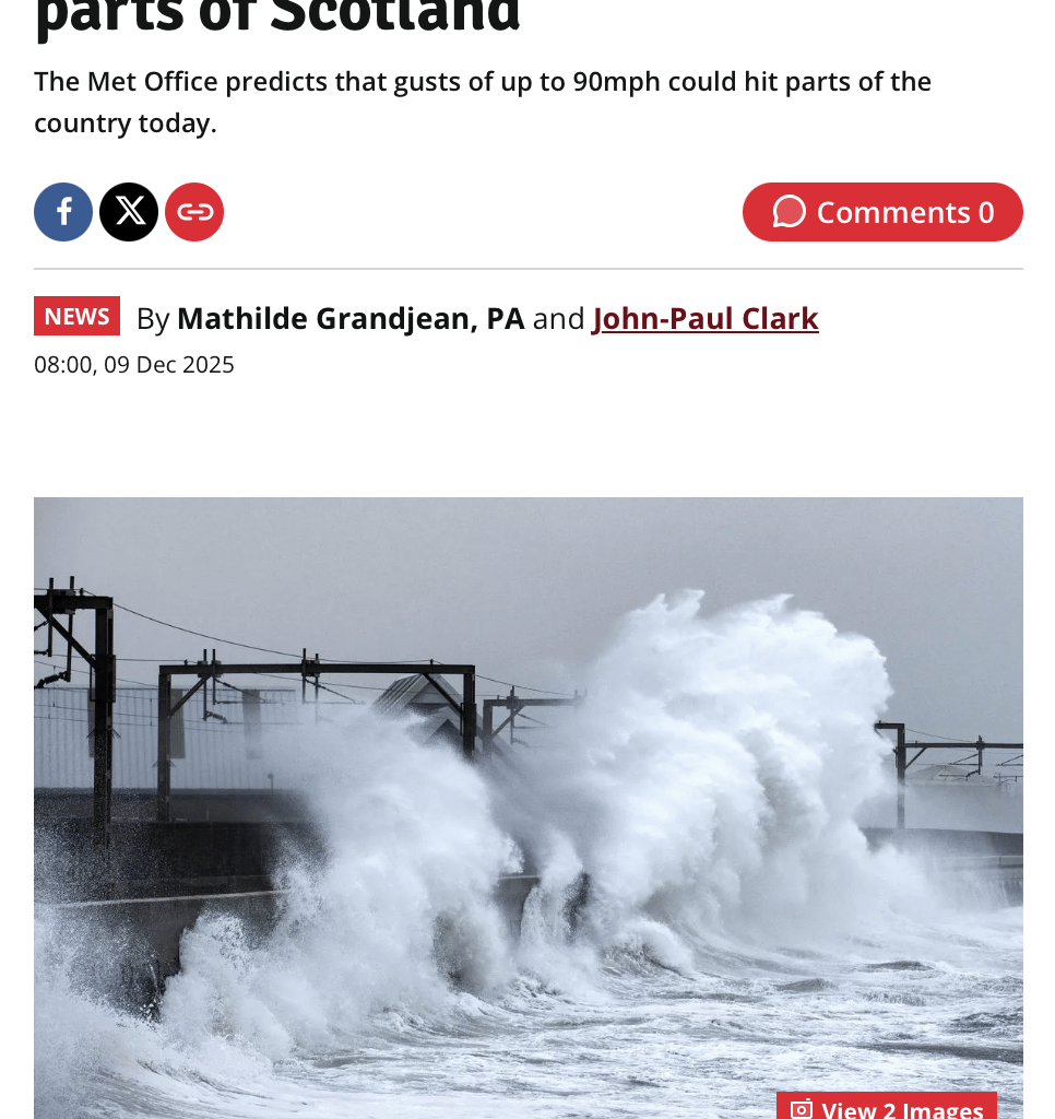 You know winter is officially here when the Record hauls out it's stock image of the sea wall at Saltcoats