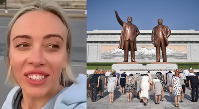 North Korea tourists are restricted to approved itineraries and escorted at all times/ Youtube Drew Binsky, Getty Woman reveals North Korea’s true reality in 2025 by finding loophole to explore without a guide