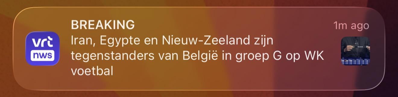 Dear VRT, this is not breaking news. Please and thank you.