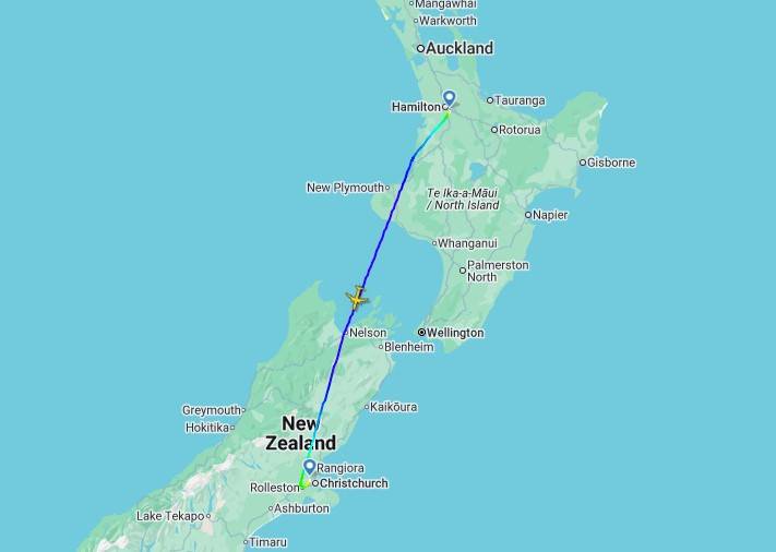 NZ325 flight map