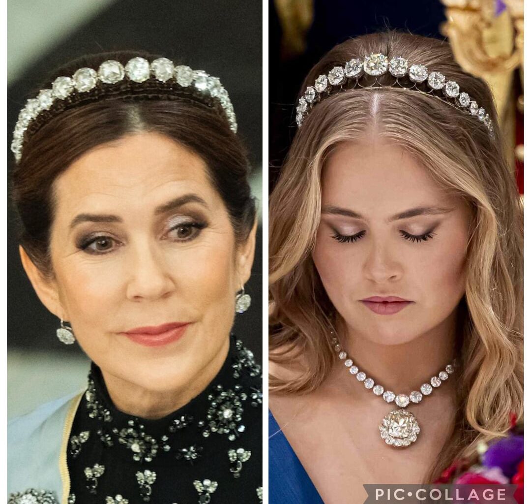 Tiara v. Tiara: Which single-row diamond bandeau tiara is more dazzling, the Danish (L) or the Dutch (R)