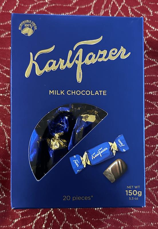 I got some wonderful Finnish chocolates as a Christmas present in the USA.
