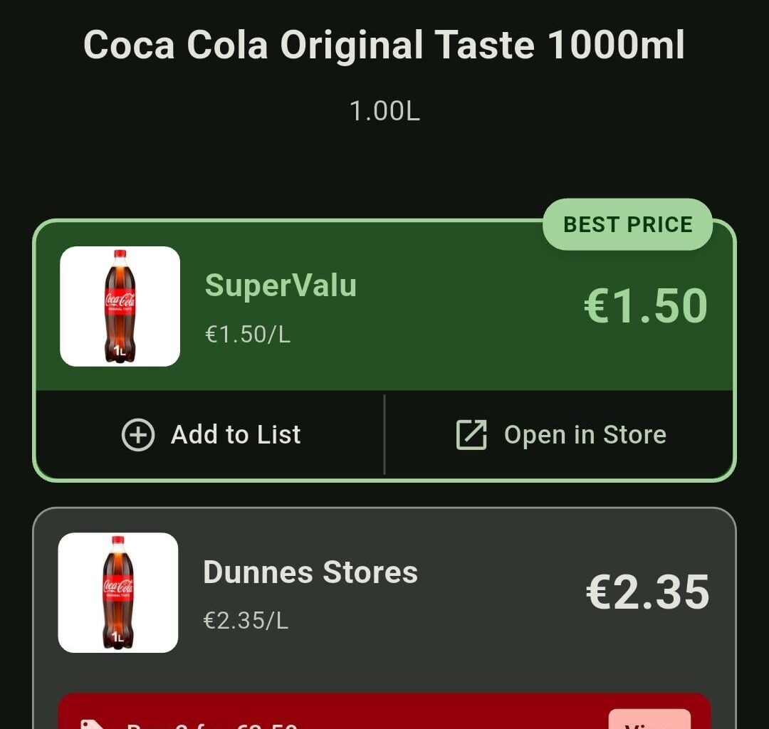 Built an app to make comparing Irish supermarket prices easy