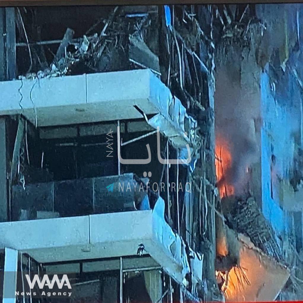 Destruction of buildings during the first wave of Iranian strikes on Israel / WANA News Agency