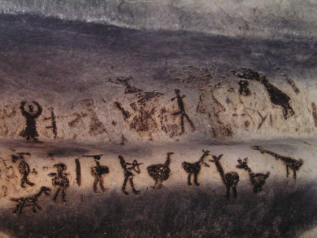 Prehistoric drawings in the Magura cave, Bulgaria