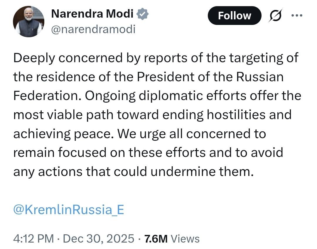 India PM is parroting Russian propaganda