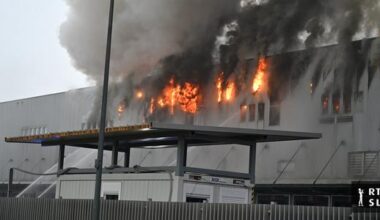 Skladišče Spar v Ljubljani gori