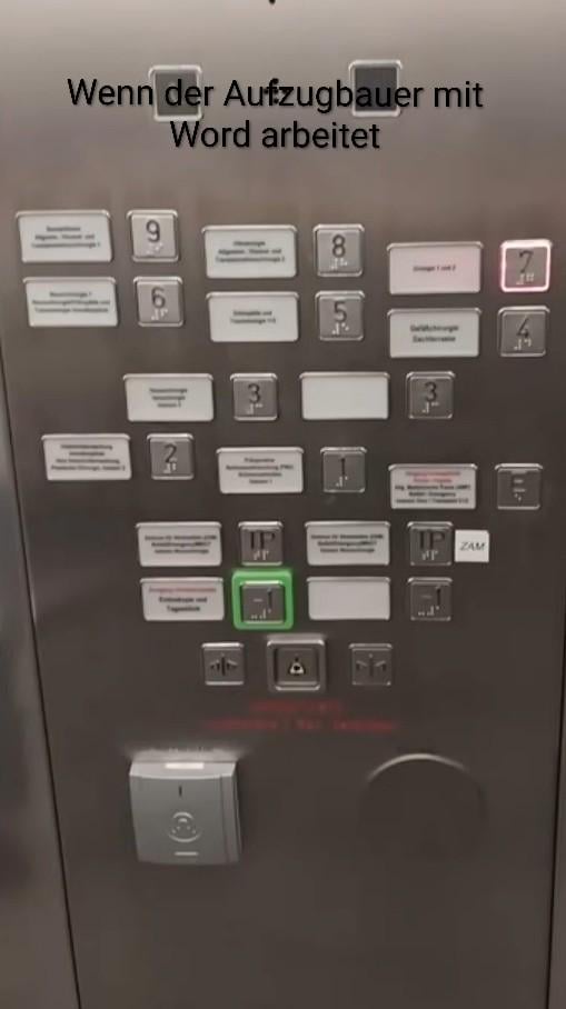 Wenn der Aufzugbauer mit Word arbeitet
