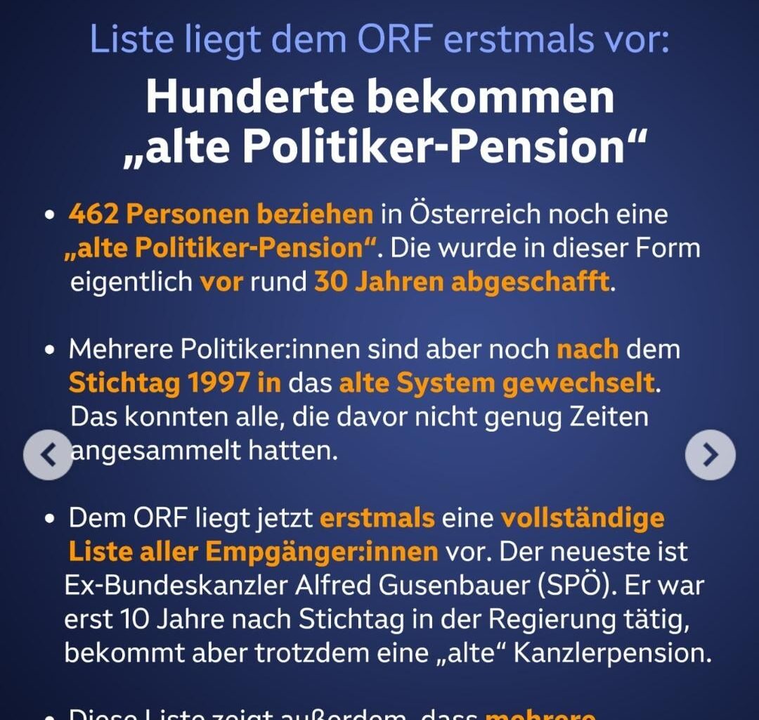 Schön langsam reicht es mir - Altpolitiker Pensionen die man vor 30 Jahren abgeschafft hat aber noch immer bezogen werden - wtf