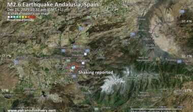 Unconfirmed quake or seismic-like event reported: 7.8 km southwest of Granada, Granada, Andalusia, Spain, 4 minutes ago