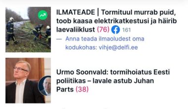 Parts asub täna õhtul Eestit laastama