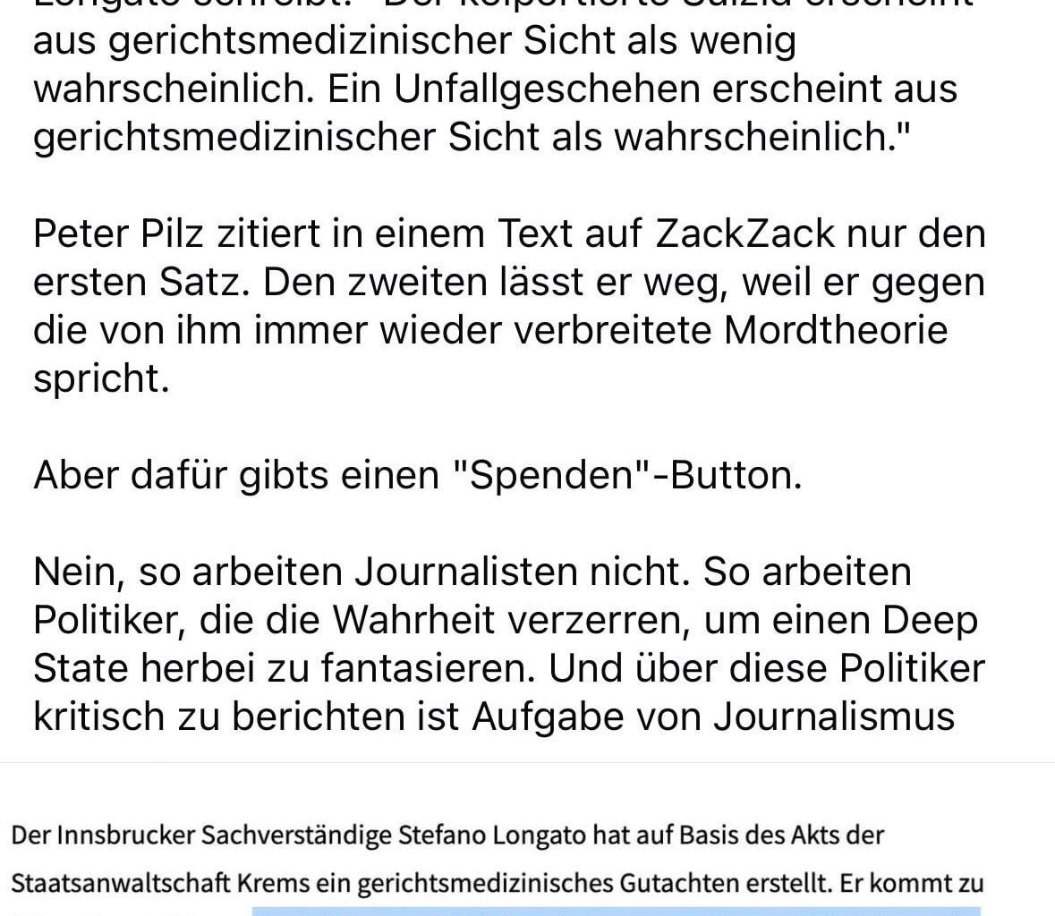 Klenk über die Methoden von Pilz