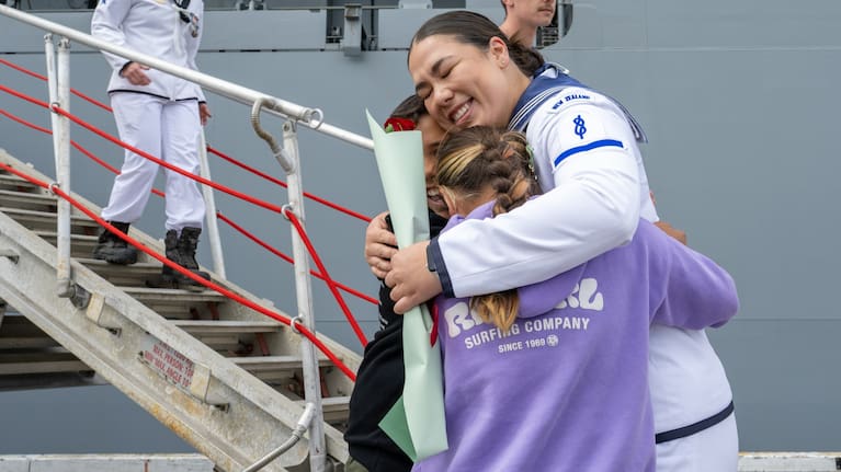 Royal New Zealand Navy maritime replenishment vessel HMNZS Aotearoa and its 80-strong ship’s company were welcomed home to Devonport Naval Base after a lengthy deployment.
