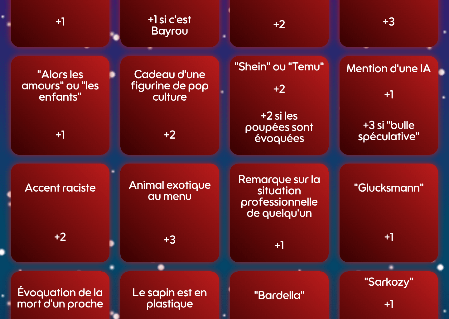 Bingo de Noël 2025 interactif, lien dans le poteau (Approuvé par les modo)