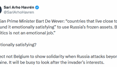 Belgian PM Bart De Wever: “countries that live close to Russia … found it emotionally satisfying” to use Russia’s frozen assets.