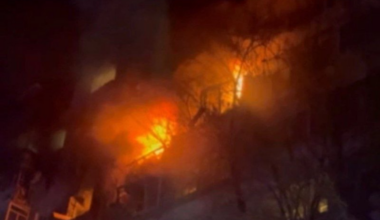 Russian drone strike hits Zaporizhzhia apartment block